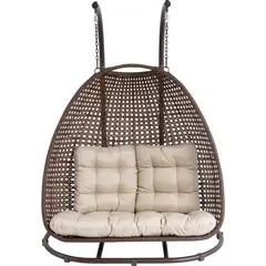 Just Home Collection - Sillón Colgante de Rattan 2 Personas