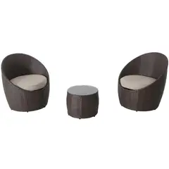 Just Home Collection - Juego de Balcón Sorrento Ratán 2 Personas