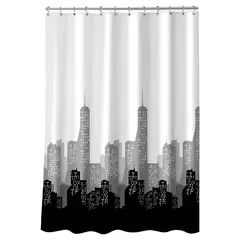 Just Home Collection - Cortina de baño Metropolitan de 178 x 180 cm Multicolor