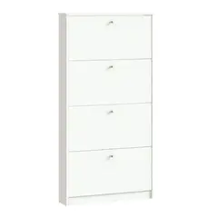 Alterego - Zapatera con 4 compartimentos blanco brillo