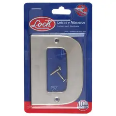 Lock - Letra D bold 4" cromo satinada