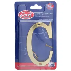 Lock - Letra C slim 4" laton brillante