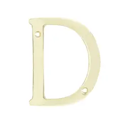 Lock - Letra D slim 4" laton brillante