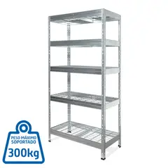 Fixser - Estante galvanizado 5 niveles 90 x 180 x 45 cm