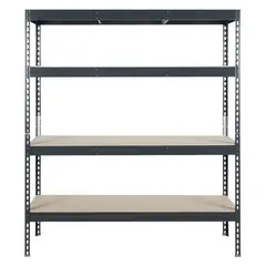 Fixser - Estante de metal negro 4 niveles 150 x 176 x 60 cm