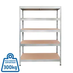 Fixser - Estante de metal cromado 5 niveles 120 x 180 x 50 cm