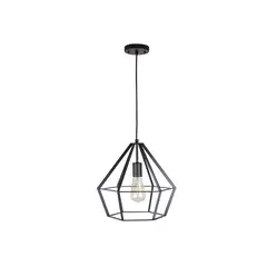 Inlite - Lámpara colgante vintage acero acabado negro