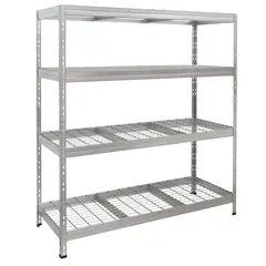 Fixser - Estante galvanizado 4 niveles 150 x 180 x 60 cm