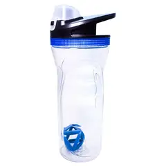 Cool Gear - Botella plástico azul con agitador para proteina 20 onzas