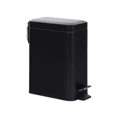 Just Home Collection - Bote de Basura Diseño Metálico con Pedal de 6L Negro