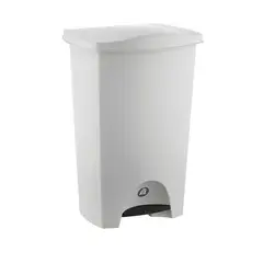 Vanyplas - Bote de Basura Plástico con Pedal de 44L Blanco