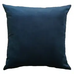 Hc Home Collection - Cojín deco de 43x43cms suave terciopelo brilante color azul marino.