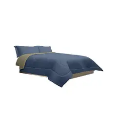 Spring Air - Edredón Matrimonial Reversible Azul/ Caqui