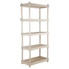 Rimax - Estantes de plástic beige 5 niveles 91 x 190.2 x 45 cm