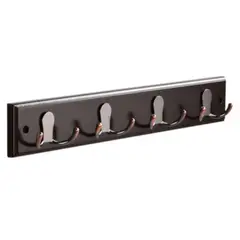 Just Home Collection - Perchero pared 4 ganchos doble espresso