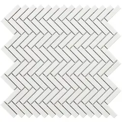 Intermatex - Malla Tech Chevron White Gloss 28.3X27.7