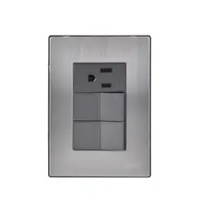 Igoto - Placa Inox 2 Apagadores Y 1 Cont 1 Mod