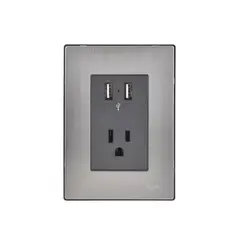 Igoto - Placa Inox Toma De 2 Usb De 2.1A Y 1Cont