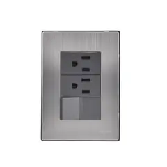 Igoto - Placa Inox Con 1 Apagador Y 2 Contactos