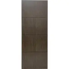 Multimarca - Puerta Tambor MDF Nápoles Cenizo 3 Líneas Rauteada 90 x 213 cm