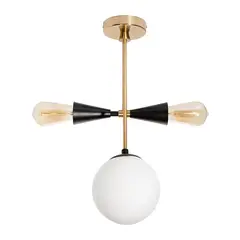 Ikelite - Lámpara de Techo Negro 3 Luces E27