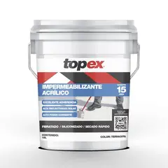 Topex - Impermeabilizante Fibratado - 15 Años de 19 litros - Rojo