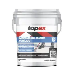 Topex - Impermeabilizante Fibratado - 15 Años de 19 litros - Blanco