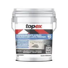 Topex - Impermeabilizante Acrílico ecologico - 10 Años de 19 litros - Terracota