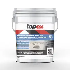 Topex - Impermeabilizante Acrílico ecologico - 10 Años de 19 litros - Blanco