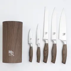 Just Home Collection - Set de 5 cuchillos con base