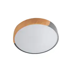 Ikelite - Lámpara Plafón Led Gris y Madera