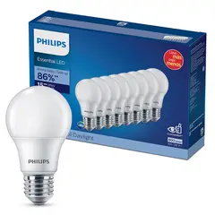 Philips - Pack de 8 Focos Led A19 8W E27