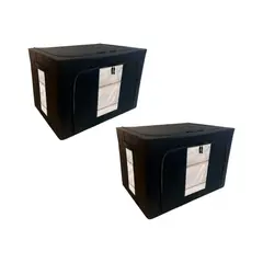 AG Box - Set 2 cajas flexibles organizadoras negras mate con cierre