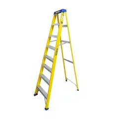 Surtek - Escalera de tijera fibra de vidrio de 7 peldaños 2.4 m hasta 102 kg