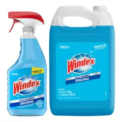 Windex - Pack limpiador de vidrios bidon y atomizador