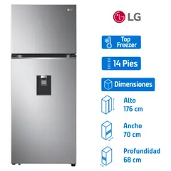 Lg - Refrigerador 14 pies3 Top Freezer Gris Vt40Wp.Apzfmxm