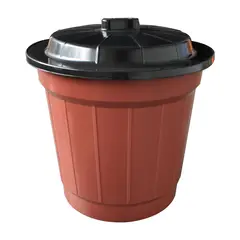 Alica - Bote de Basura Plástico con Tapa de 50L Rojo