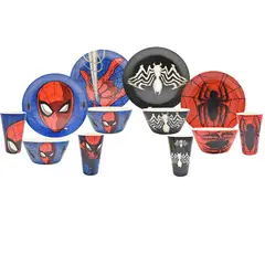 Fun Kids - Juego de vajilla de bambú Spiderman 12 piezas