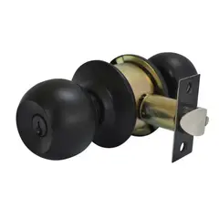 Fixser - Cerradura Cilindrica para Alcoba Acabado Negro