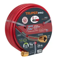 Truper - Manguera 5/8" Reforzada 4 Capas y Conector 25 m