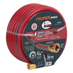 Truper - Manguera 3/4" Reforzada 4 Capas y Conector 30 m