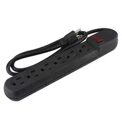 Sanelec - Supresor 110J 6 Entradas Negro