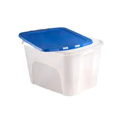 Italhome - Caja box transparente con tapa Azul de 87 litros