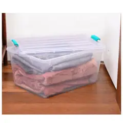 Italhome - Caja con broches transparente 42 litros