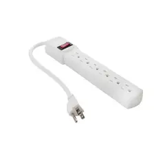 Sanelec - Multicontacto Blanco 6 Entradas Basico con Luz Indicadora