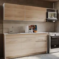 Practimac - Cocina Integral LOG Ceniza/Blanco 1.8m