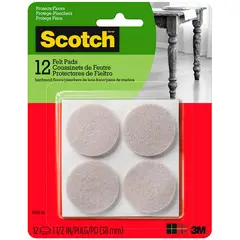 Scotch - Protectores de Fieltro Redondos Scotch, 12 piezas