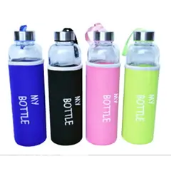 Top Choice - Botella de vidrio con funda 600 ml