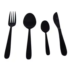 Nuvo - Juego 16 cubiertos Moscú negro