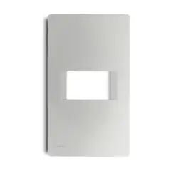 Veto - Placa Decorativa con Bastidor Metálico con Hueco para 1 Módulo Plata